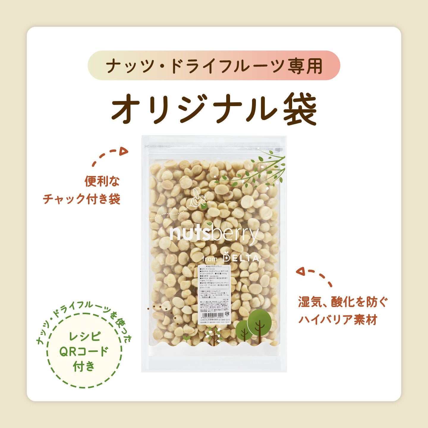 無塩 素焼きマカダミアナッツ ≪600g≫